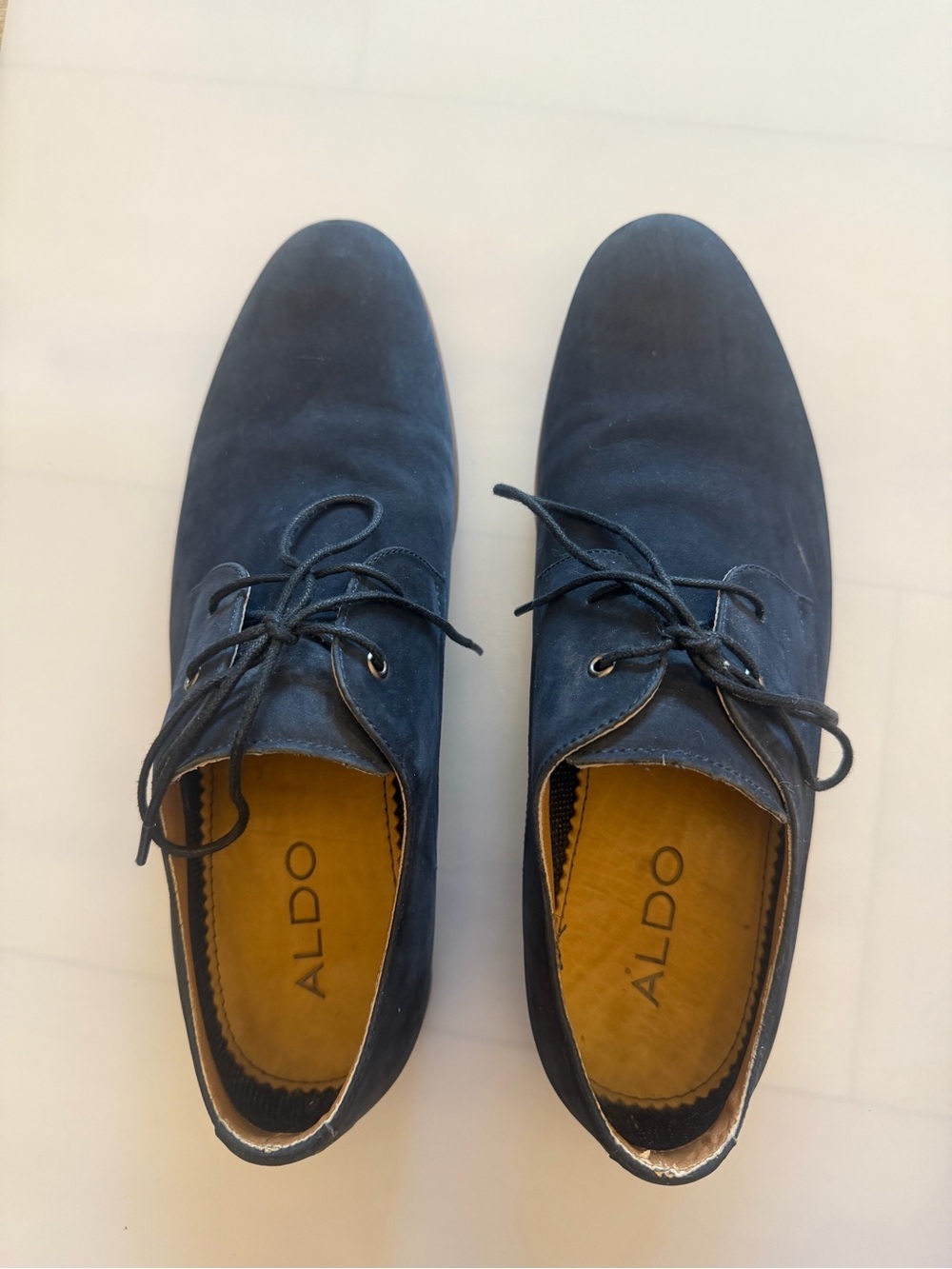 ALDO Navy Blue Suede Derby Dress Shoes Men’s Size 11 EU 44